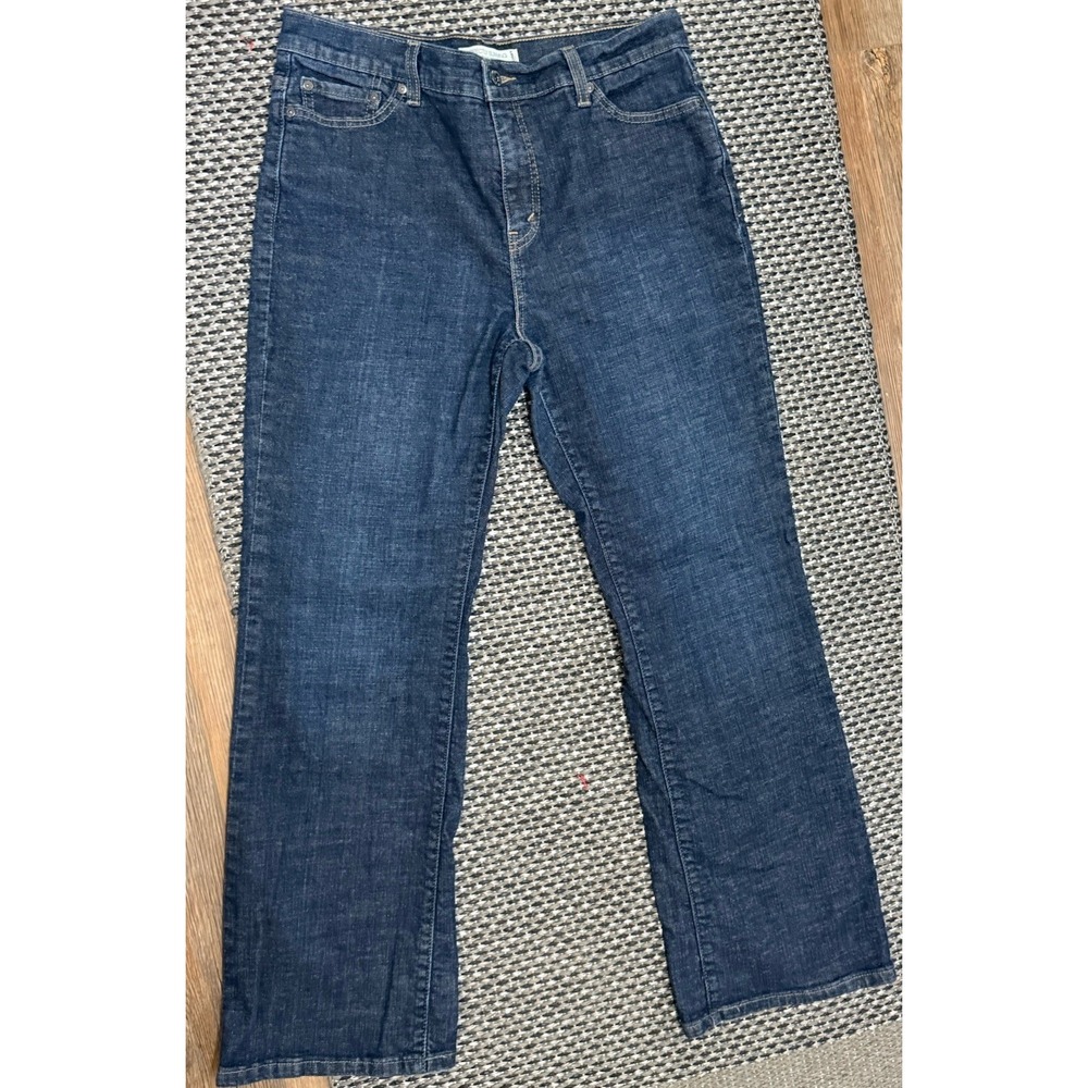 Levi's Womens Perfectly Slimming Boot Cut 512 Back Flap Pockets Dark Wash Sz 14